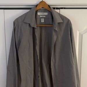 Perry Ellis Gray Casual Button Down Shirt